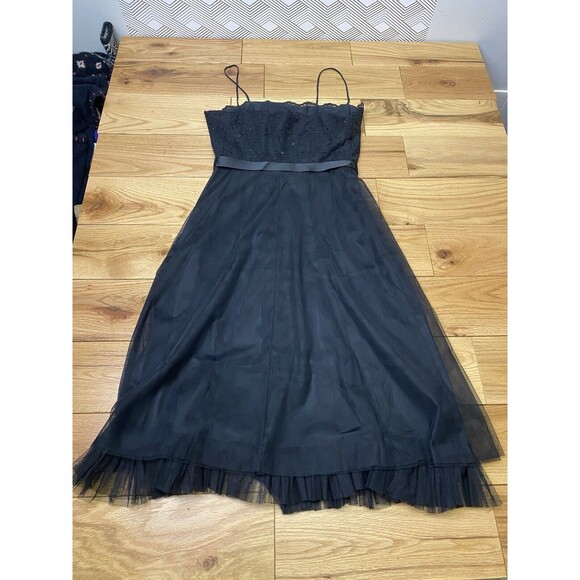 Laundry By Shelli Segal Black‎ Cocktail Dress With Ribbon. Size 4. New. - Picture 7 of 14